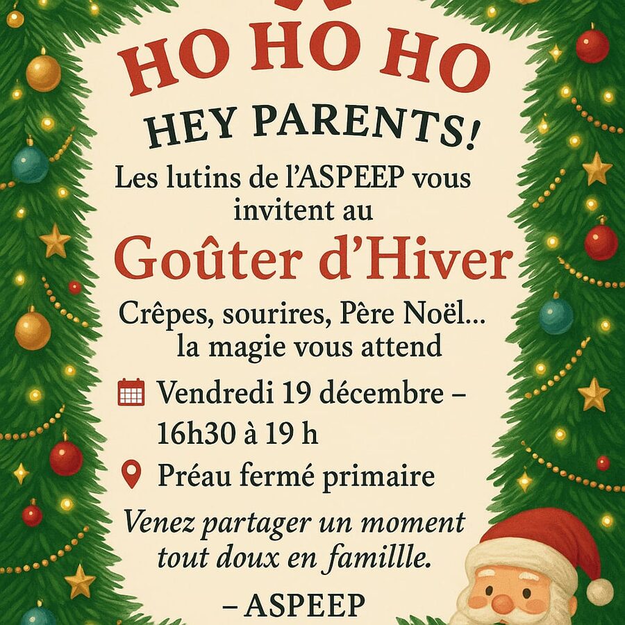 Affiche du Goûter d'Hiver du vendredi 19 décembre